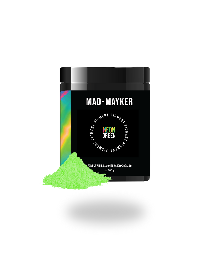 MAD MAYKER Neon Powder Pigment for Jesmonite AC100 series Canada USA Mexico Best Seller Neon Green