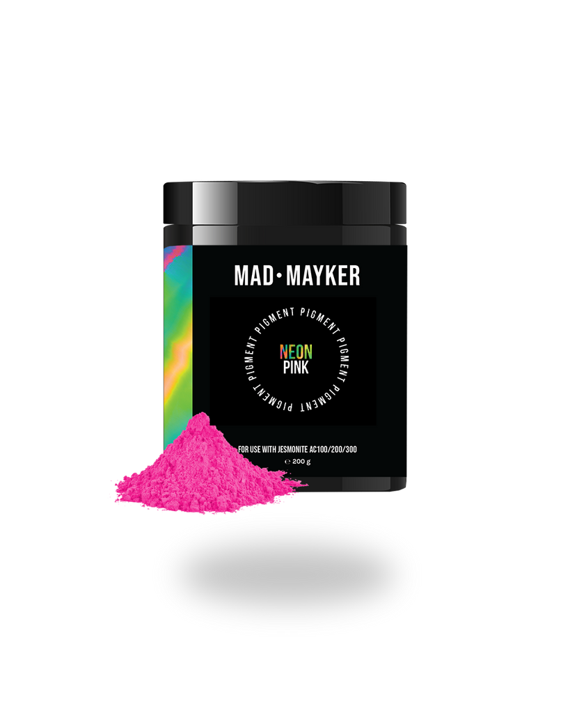 MAD MAYKER Neon Powder Pigment for Jesmonite AC100 series Canada USA Mexico Best Seller Neon Pink
