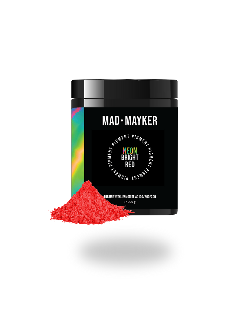 MAD MAYKER Neon Powder Pigment for Jesmonite AC100 series Canada USA Mexico Neon Bright Red