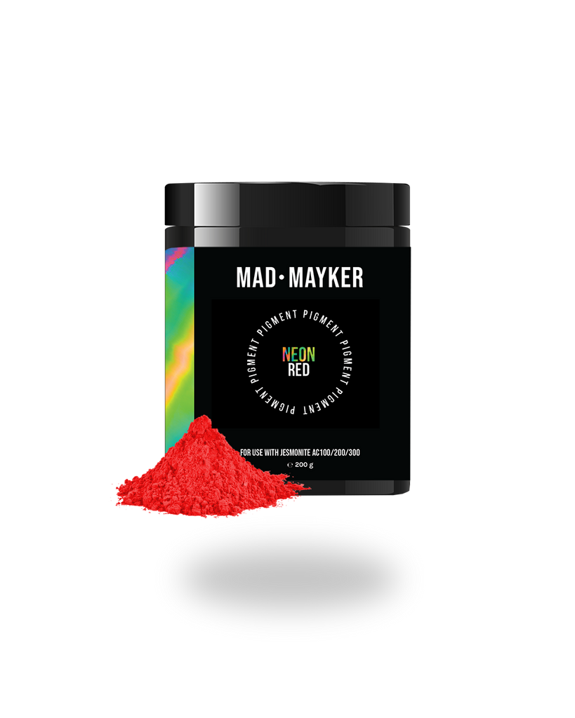 MAD MAYKER Neon Powder Pigment for Jesmonite AC100 series Canada USA Mexico Neon Red